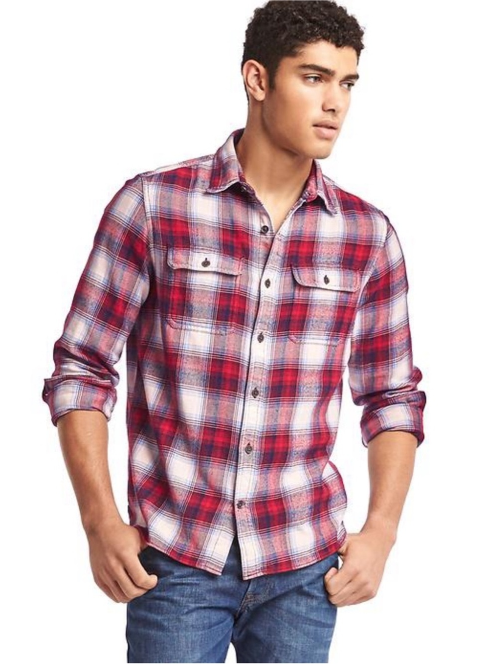 Gap x Pendleton Lasalle Red Plaid Flannel Button-Down Shirt M 100% Cotton Casual